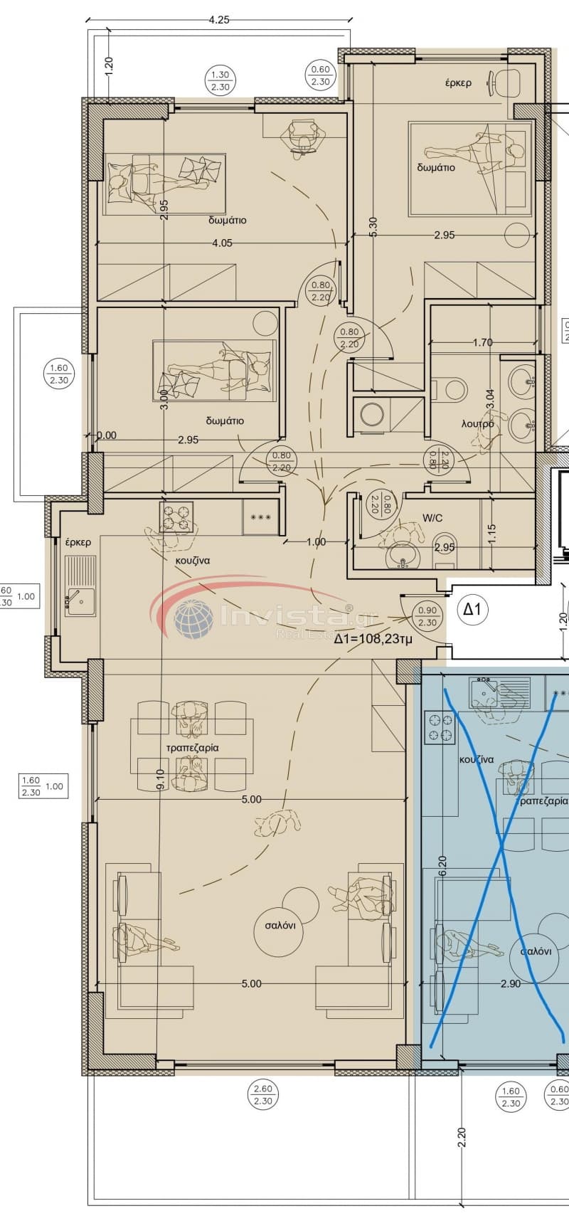 Apartment in Center, Thermi
