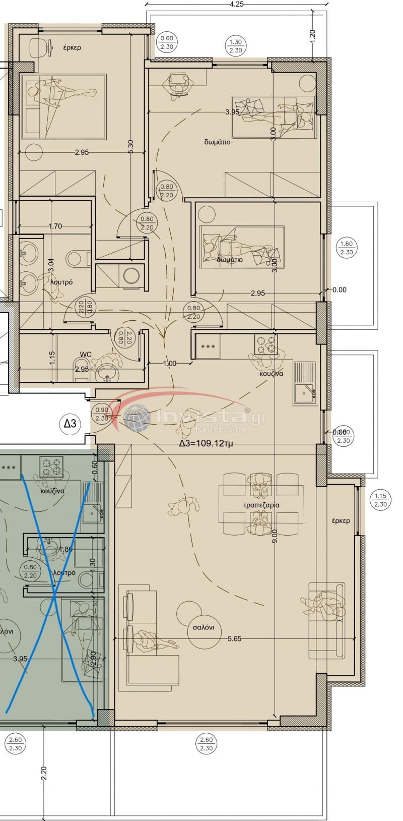 Apartment in Center, Thermi