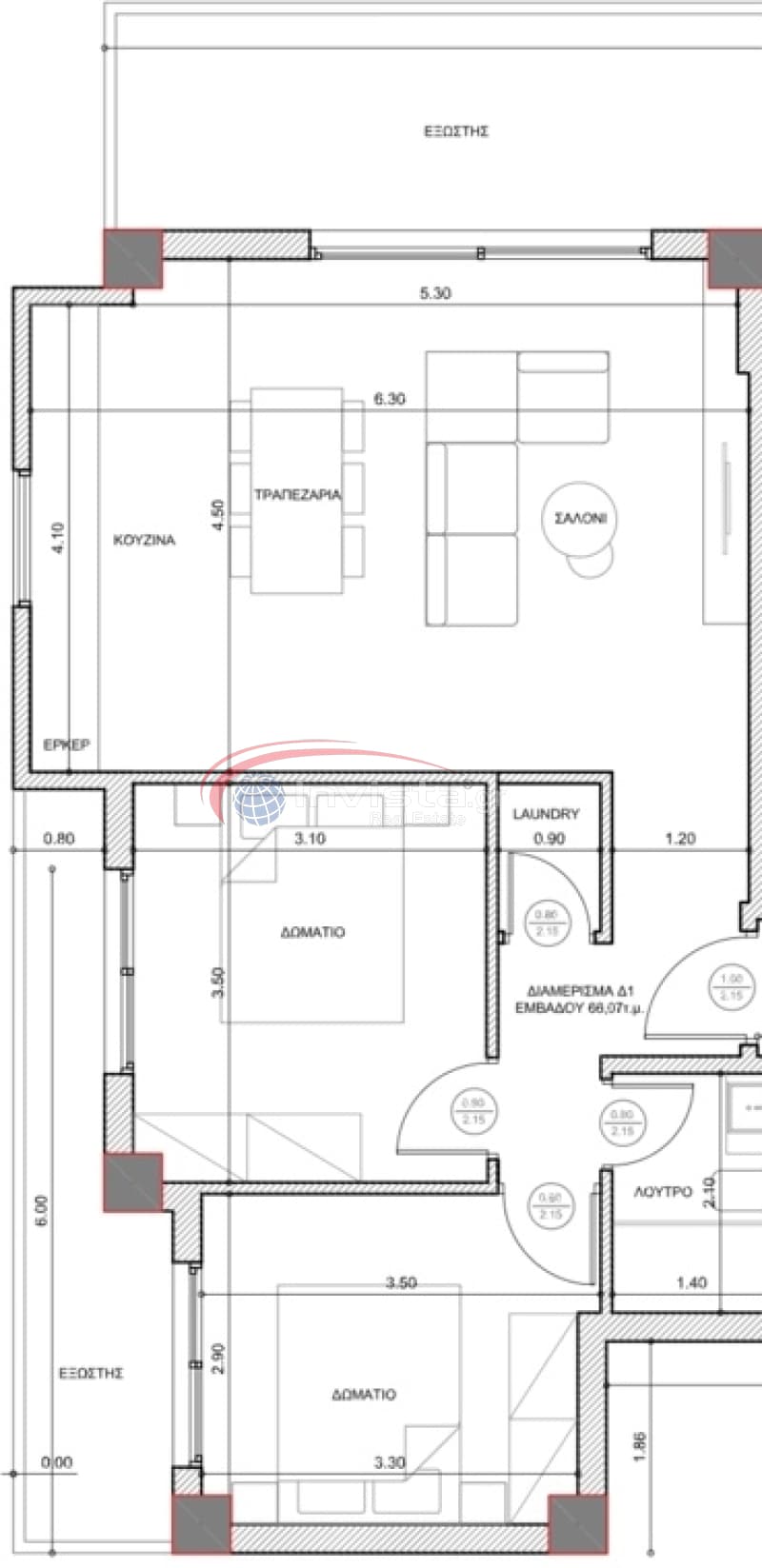 Apartment in Center, Thermi